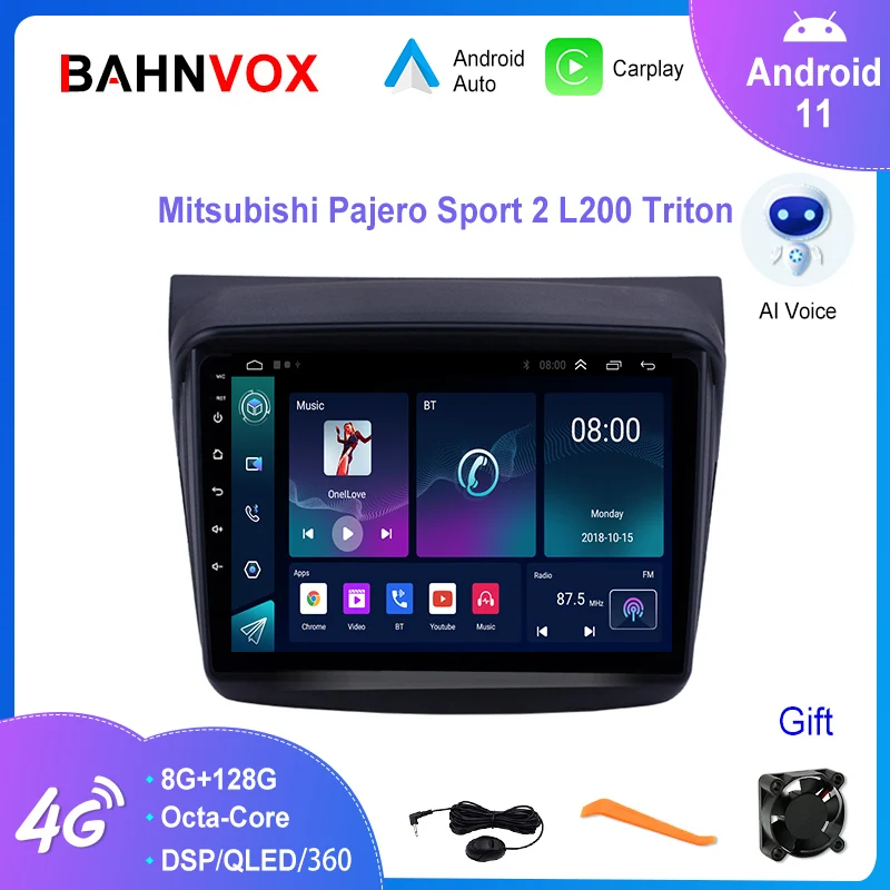 

9" Android 11.0 Car Radio for Mitsubishi Pajero Sport 2 L200 Triton 2008-2016 CarPlay Multimedia Video Player GPS Navigation 4G