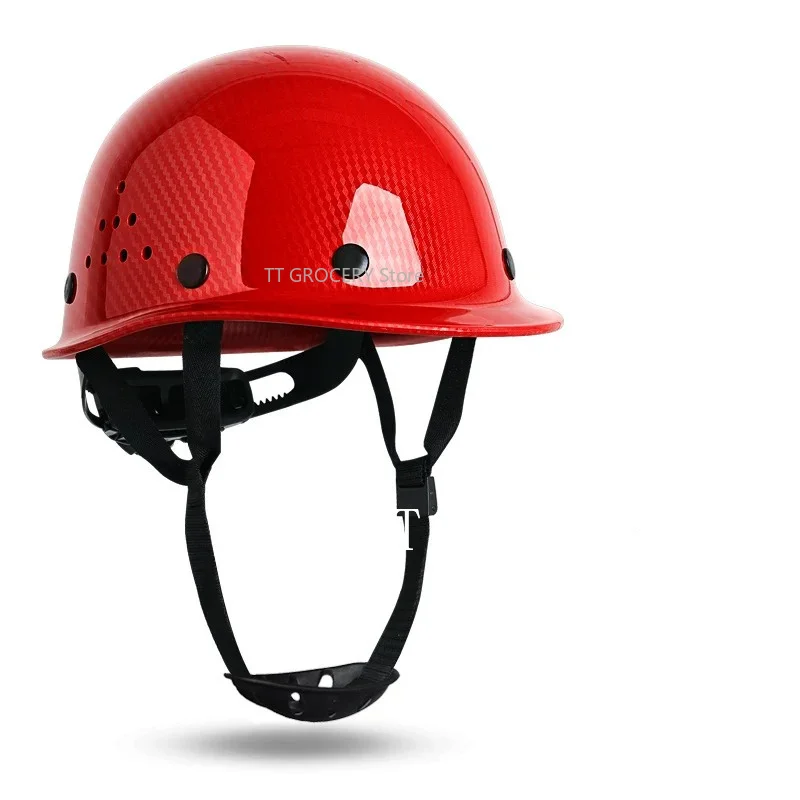 Carbon Fiber Pattern Safety Helmet Construction Hard Hat Worker Protective Breathable Helmet Outdoor Workplace Head Protection