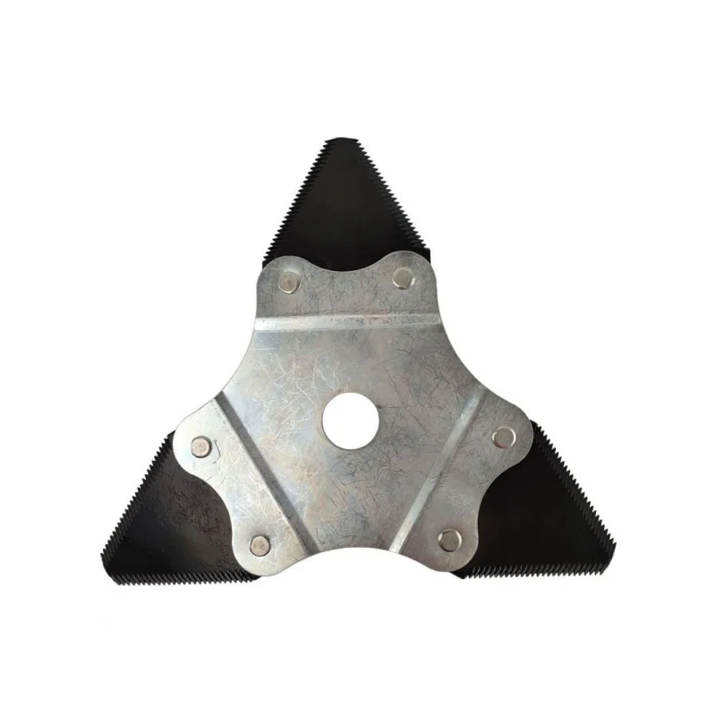 刈払機、芝刈り機、鋸歯状刃付き 3 枚刃、ブラック アクセサリー用