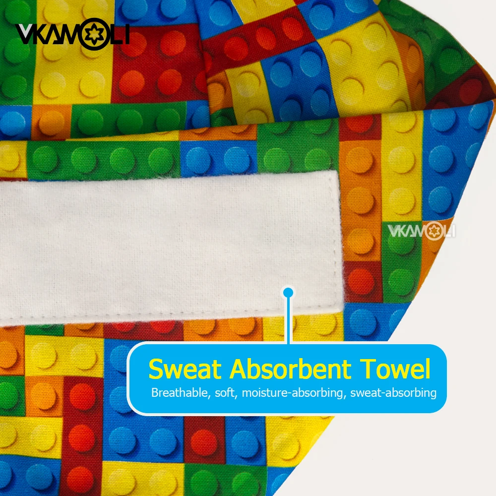 Gorro quirúrgico con estampado de moda, gorro de pelo largo reutilizable para médico, enfermera, gorro para la cabeza de Hospital, gorro de cola de caballo a la moda