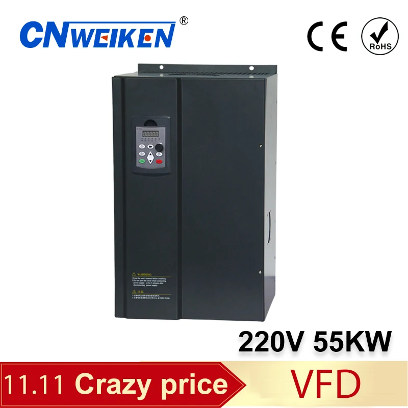 frequency inverter motor velocidade controller ac 220v entrada para fase 220v saida vfd 55kw 220v 60hz 01