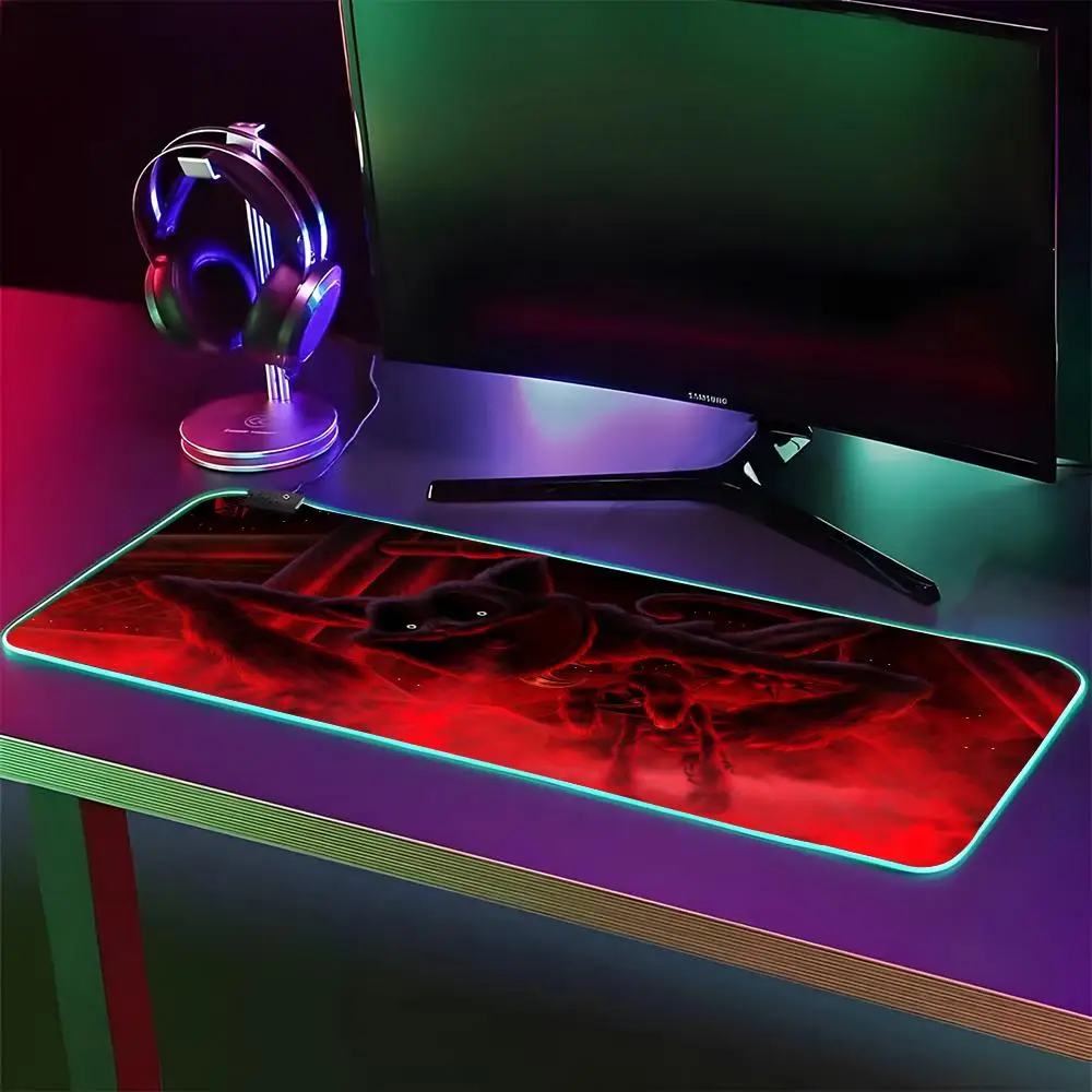 P-P-PoppyES Game P-PlaytimES-S Mouse Pad RGB Gaming Mouse Pad Desk Mat HD Gamer Large LED Light XXL MousePads