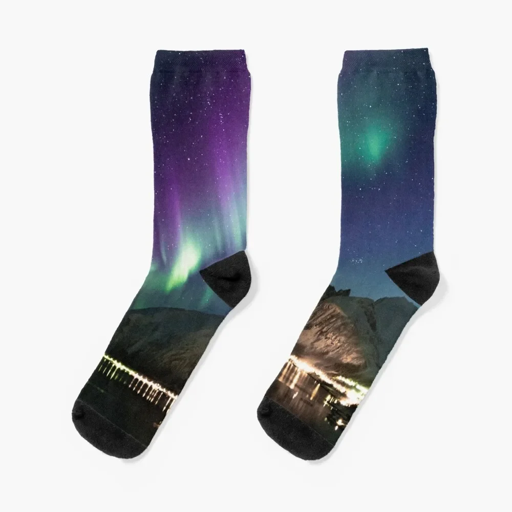 Aurora Borealis Socks ankle Stockings compression snow heated Boy Child Socks Women's