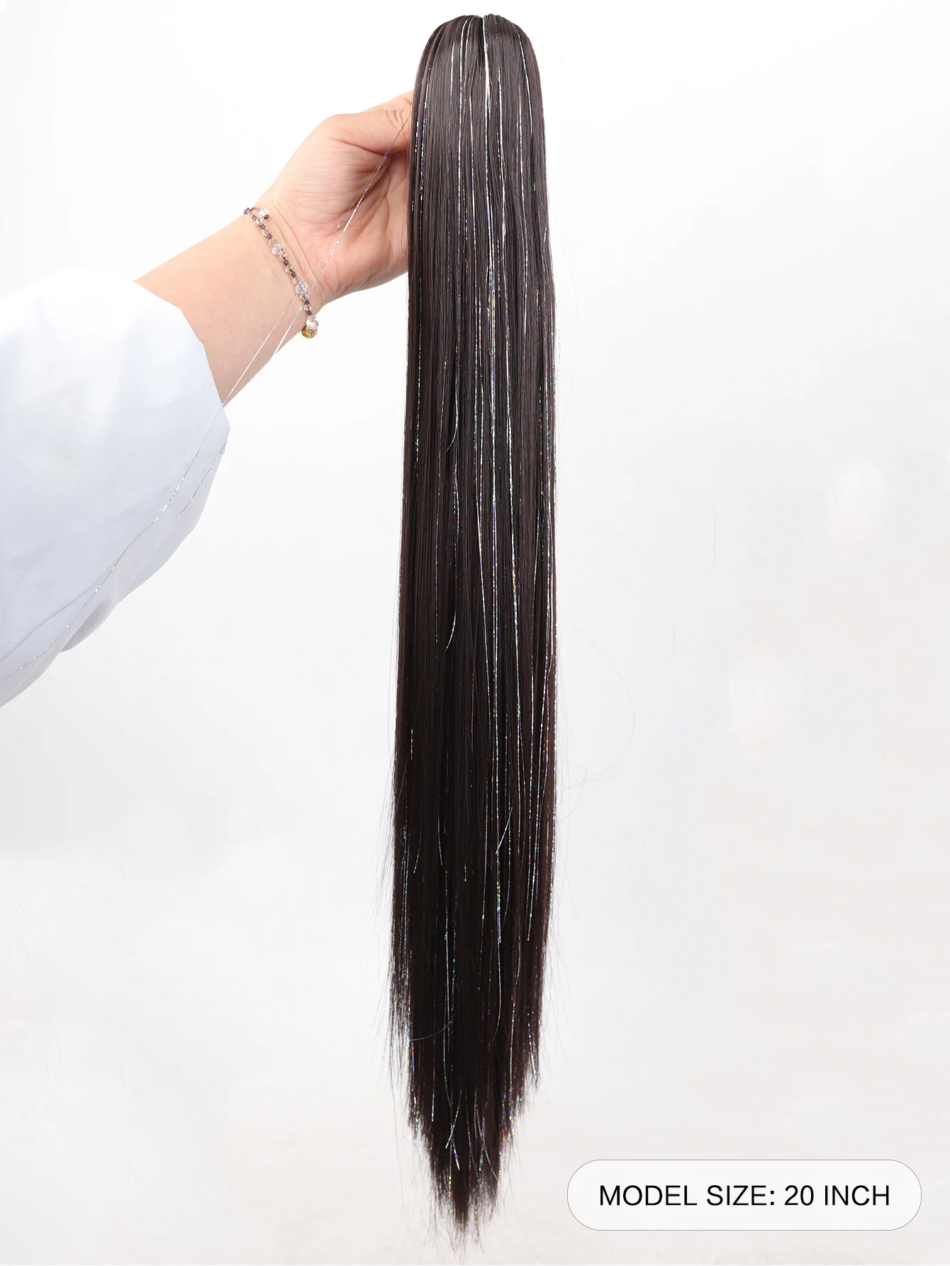 20Inch Synthetic Long Straight Claw Clip In Ponytail High Temperature Heat-Resistant Halloween Holiday Gift Party Hair Accessori