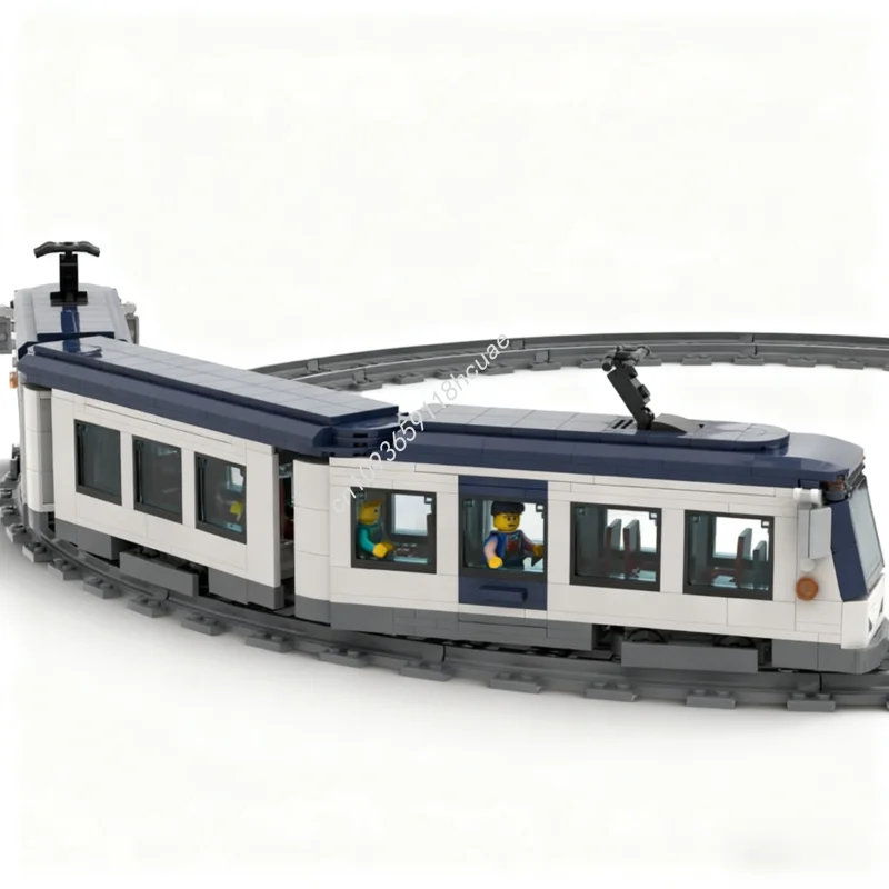 993 Uds. MOC Tram Benjamin articulado Minifig escala modelo bloques de construcción arquitectura juguetes modulares cumpleaños regalos de navidad