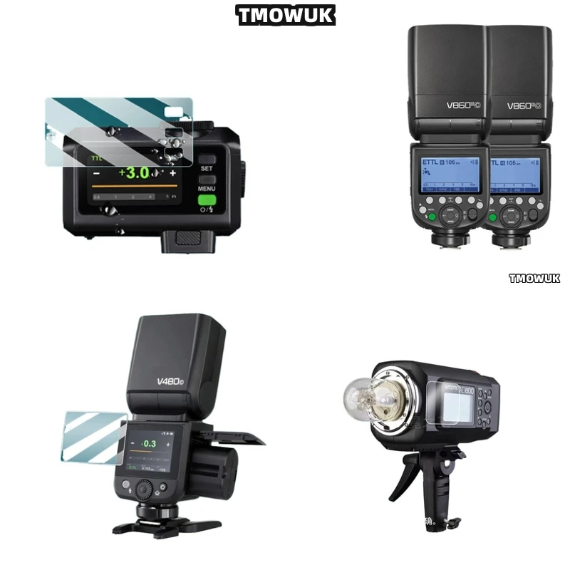 

For Godox X3 V100 V1 Pro AD600BM V860 III V850 III TT685 II V480 - Long - Life Tempered Glass Screen Protector For Flash Light