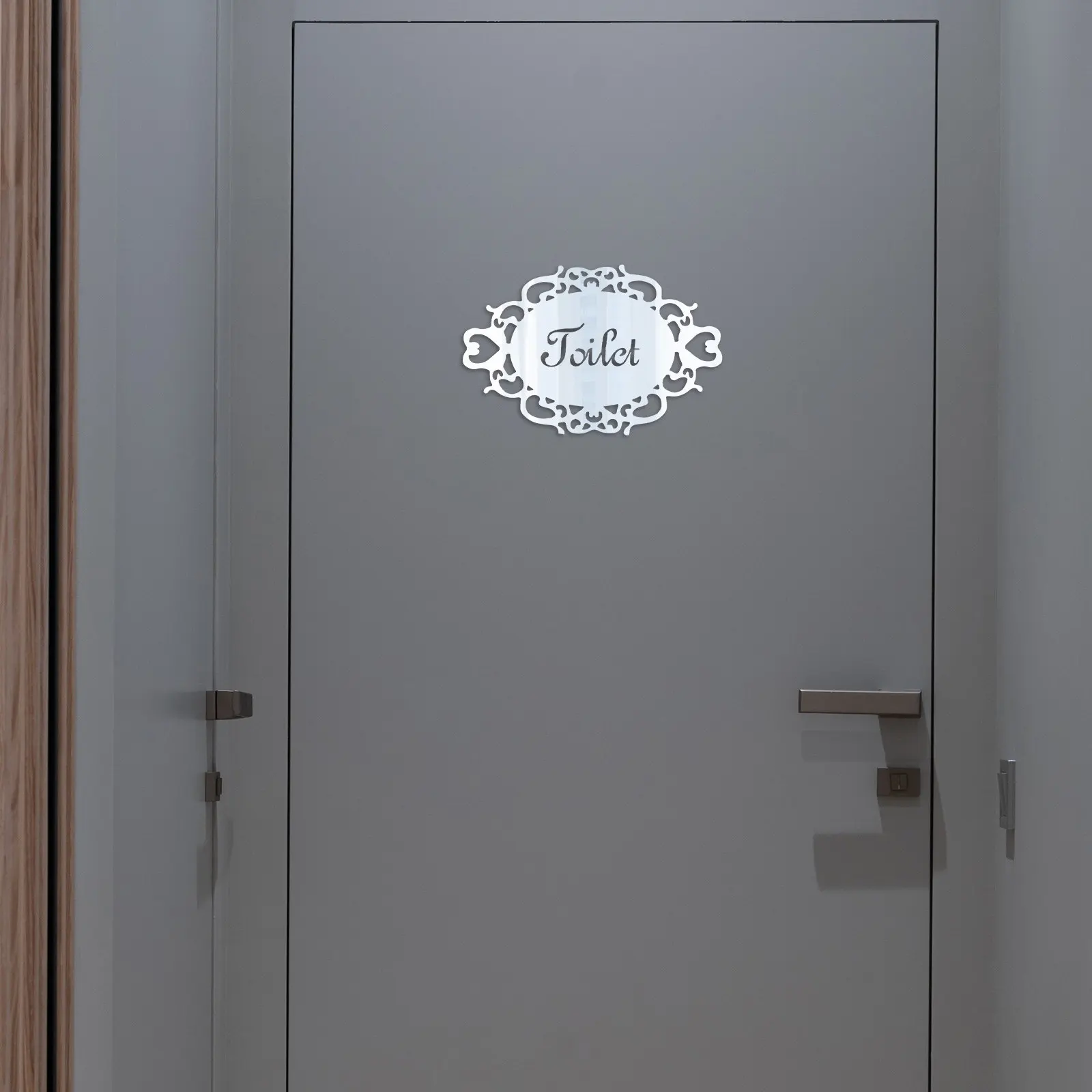 2Pcs Acrylic Toilet Sign Restroom Identification Sign Self-Adhesive Waterproof Scratch Resistant for Home Office Hotel Scenic