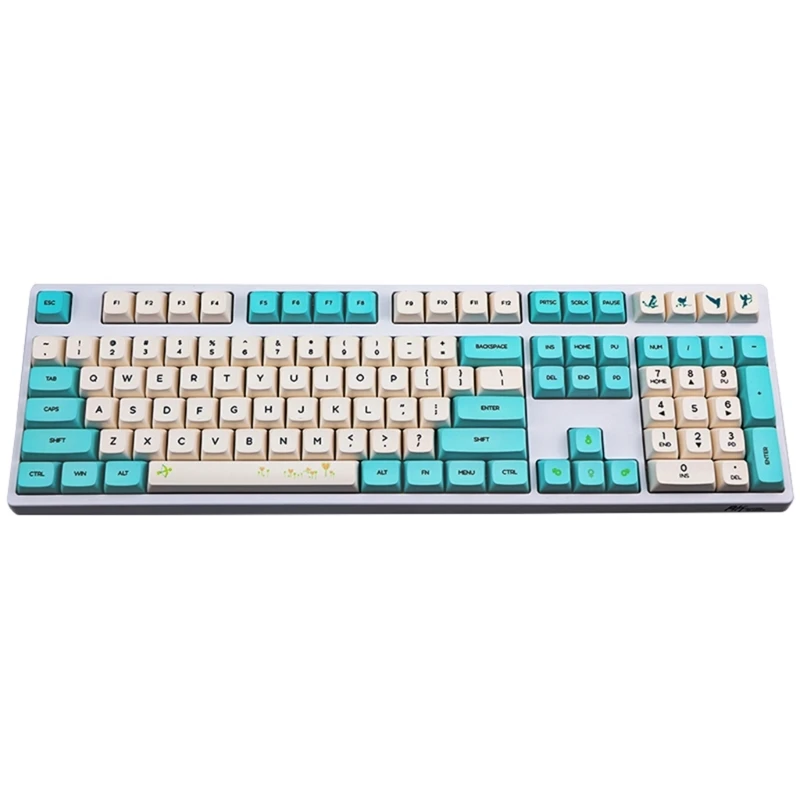 F3KE 130 teclas Spring Blooms Keycap temático XDA Perfil PBT Dye Sublimation Keycap Set para teclado mecânico alfandegário