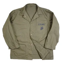 Uniformes HBT del Cuerpo de Marines de EE. UU. de la Segunda Guerra Mundial, chaqueta, camisa, abrigo exterior verde