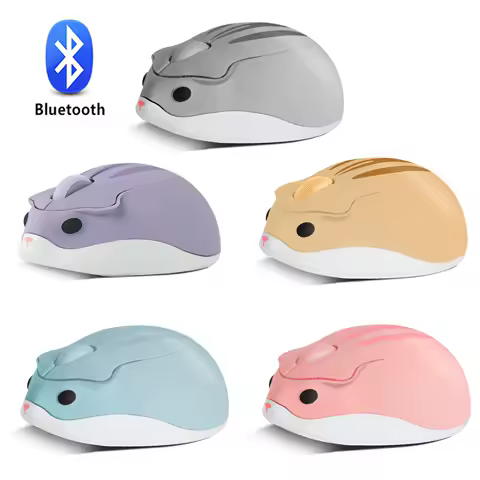 Bluetooth+2.4G Wireless Cute Mouse Hamster Cartoon USB Creative Mute Mause Ergonomic Mini 3D Optical Kid Gift Mice For PC Laptop