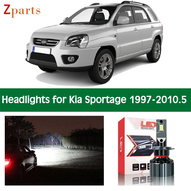 

Car 6000k 10000 Lumens Headlamp Bulbs For 1997 - 2010 Kia Sportage LED Headlight Low Beam High Beam Canbus Lights Auto Lighting