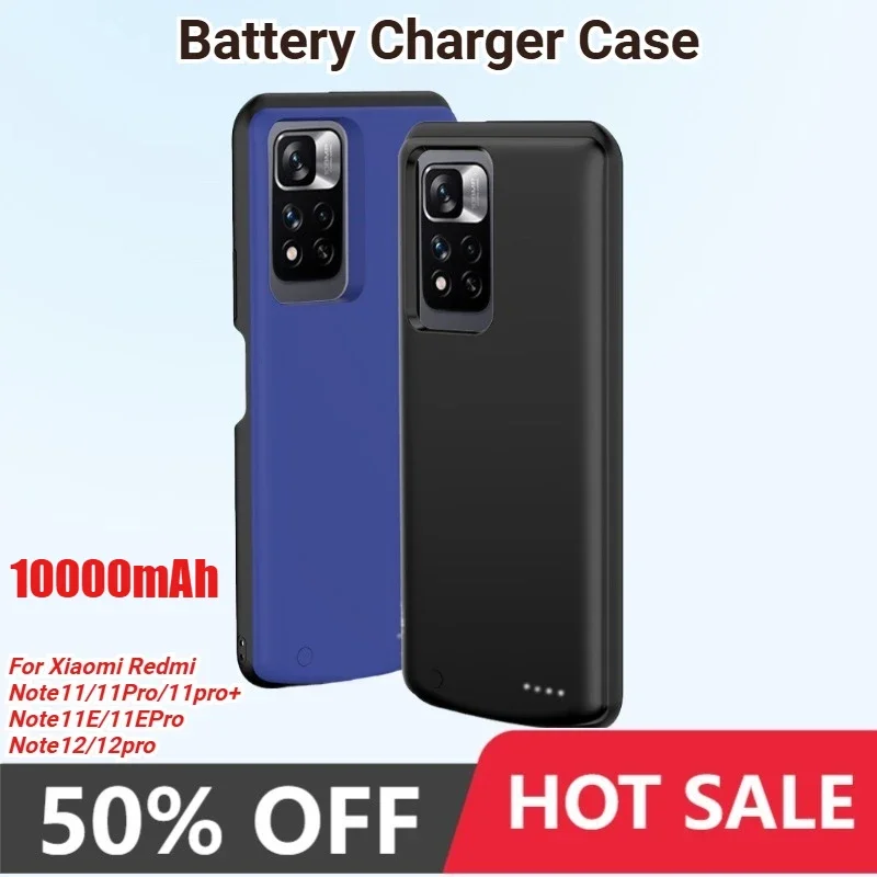 

10000mAh External Battery Charger Case for Xiaomi Redmi Note 11 11Pro Plus 11E 11EPro Redmi Note 12 Pro Charging Power Bank Case
