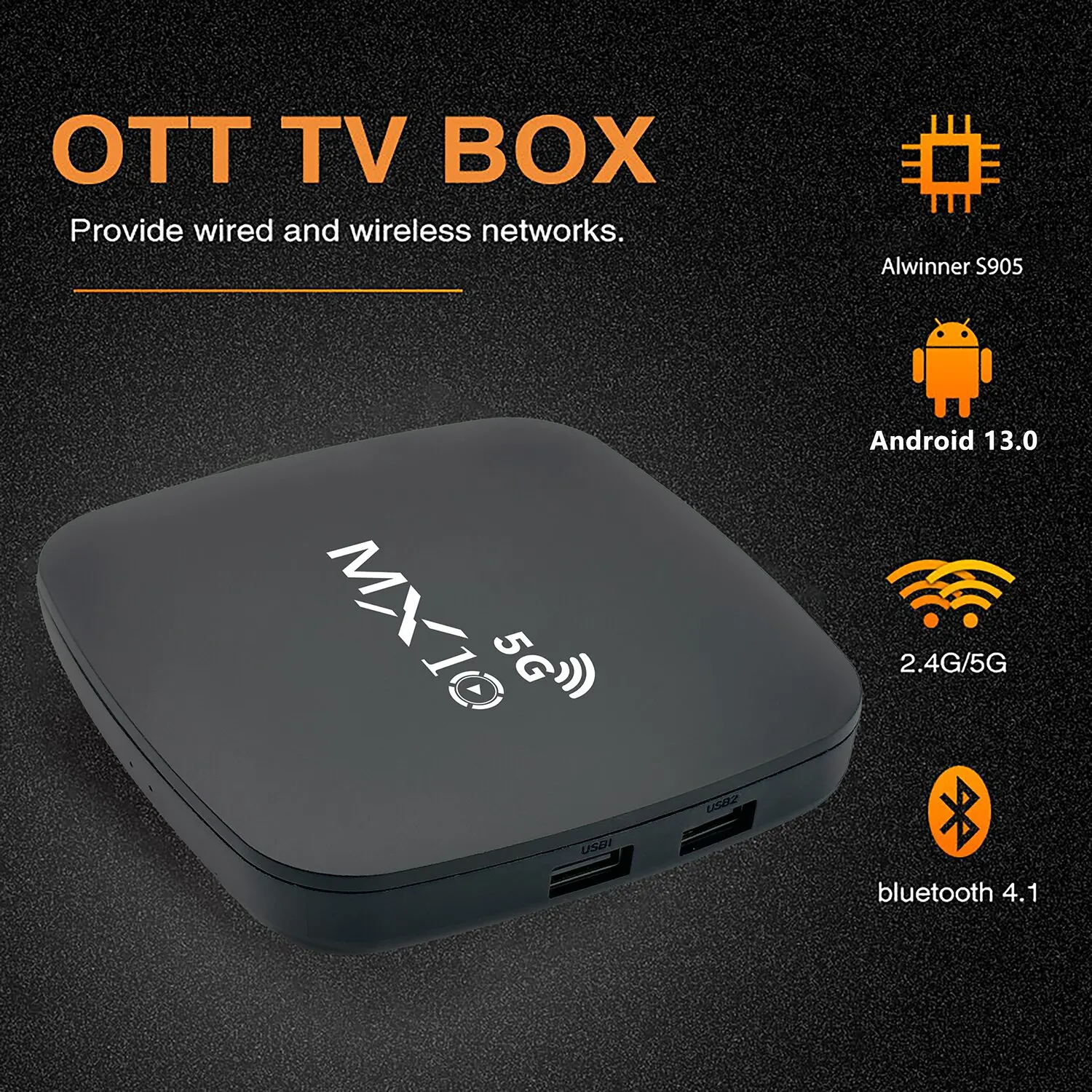 Hot Selling Android TV Box Quad core ARM Cortex-A53 1GB 8GB WiFi BT 5.0 Android 13 Set Top Tvbox Smart Android TV Box