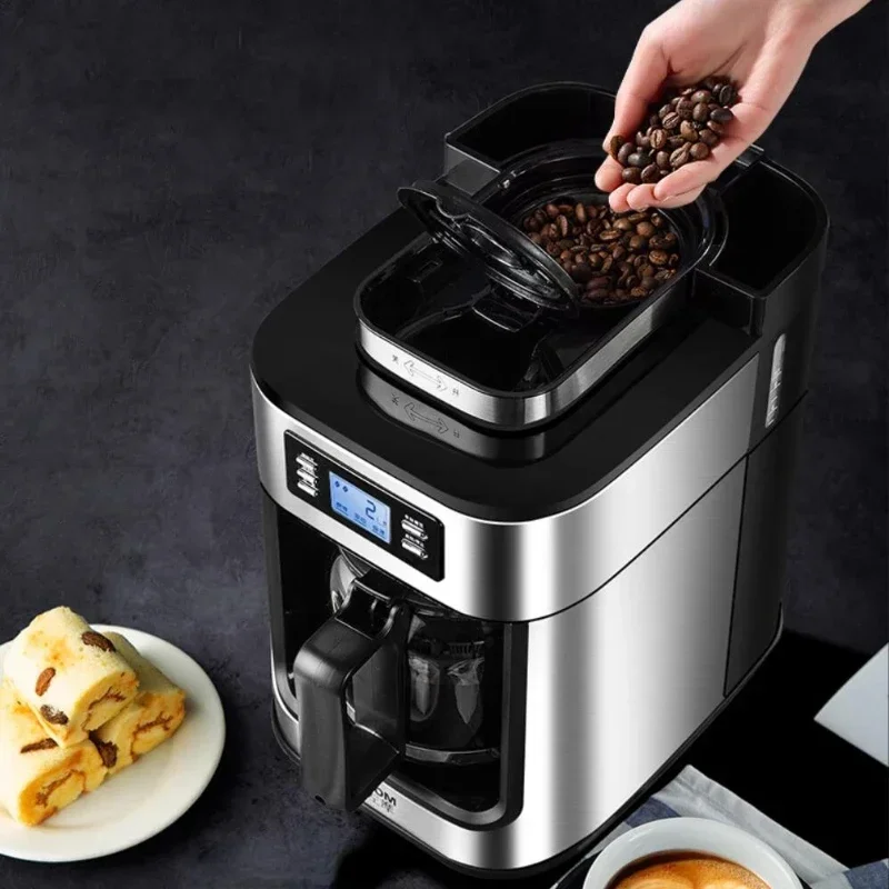 Кофеварка 220 В, шлифовальная в одном доме, кофейные зерна, кофейный порошок, автоматическое помещение двойного назначения автоматическая кофемаш
