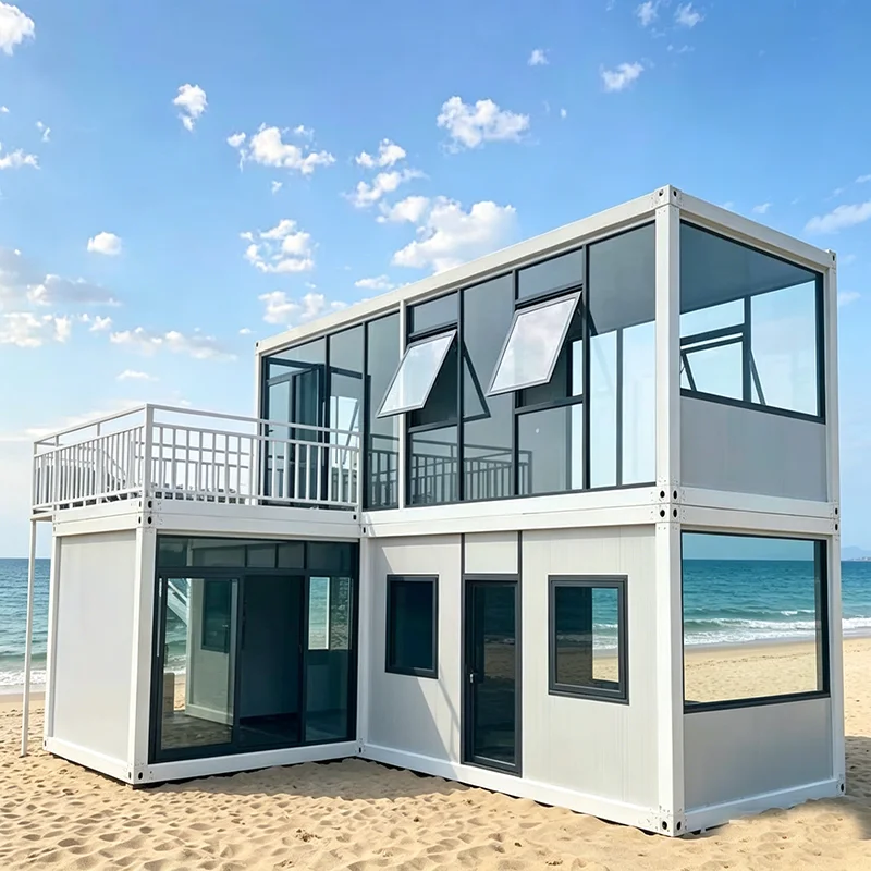 Customized Modular Folding Home Insulated Fireproof Sandwich Panel Luxury Spacious Movable Temporary Living Family Living Cabin