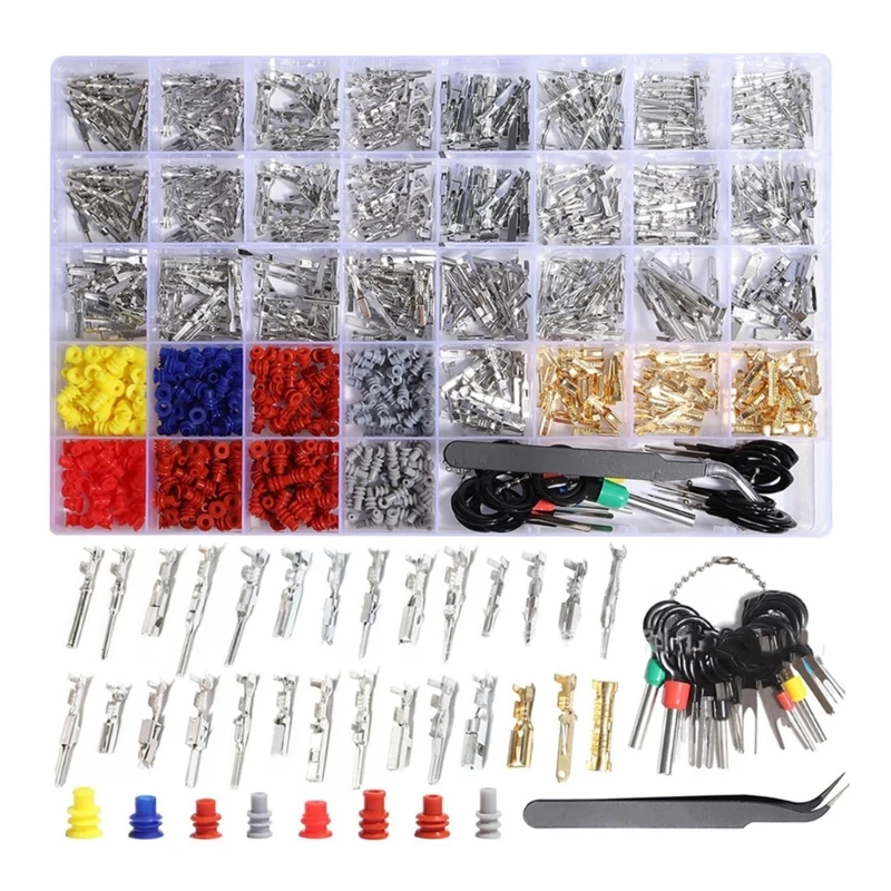 

950 шт. электрические контактные разъемы автомобильные клеммы для проводов разъем контактный автоматический электрический разъем 1/1,5/1,8/2,2/2,8/3,5 мм