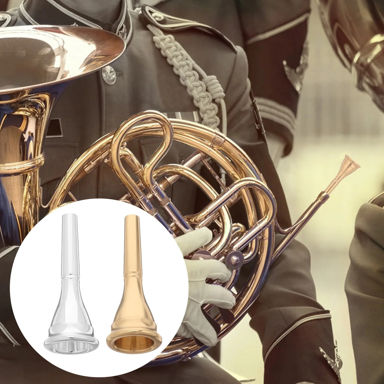 

2Pcs French Horn Mouthpiece Precision Manufacturing Dual Color Options for Improved Technique and Sound Quality