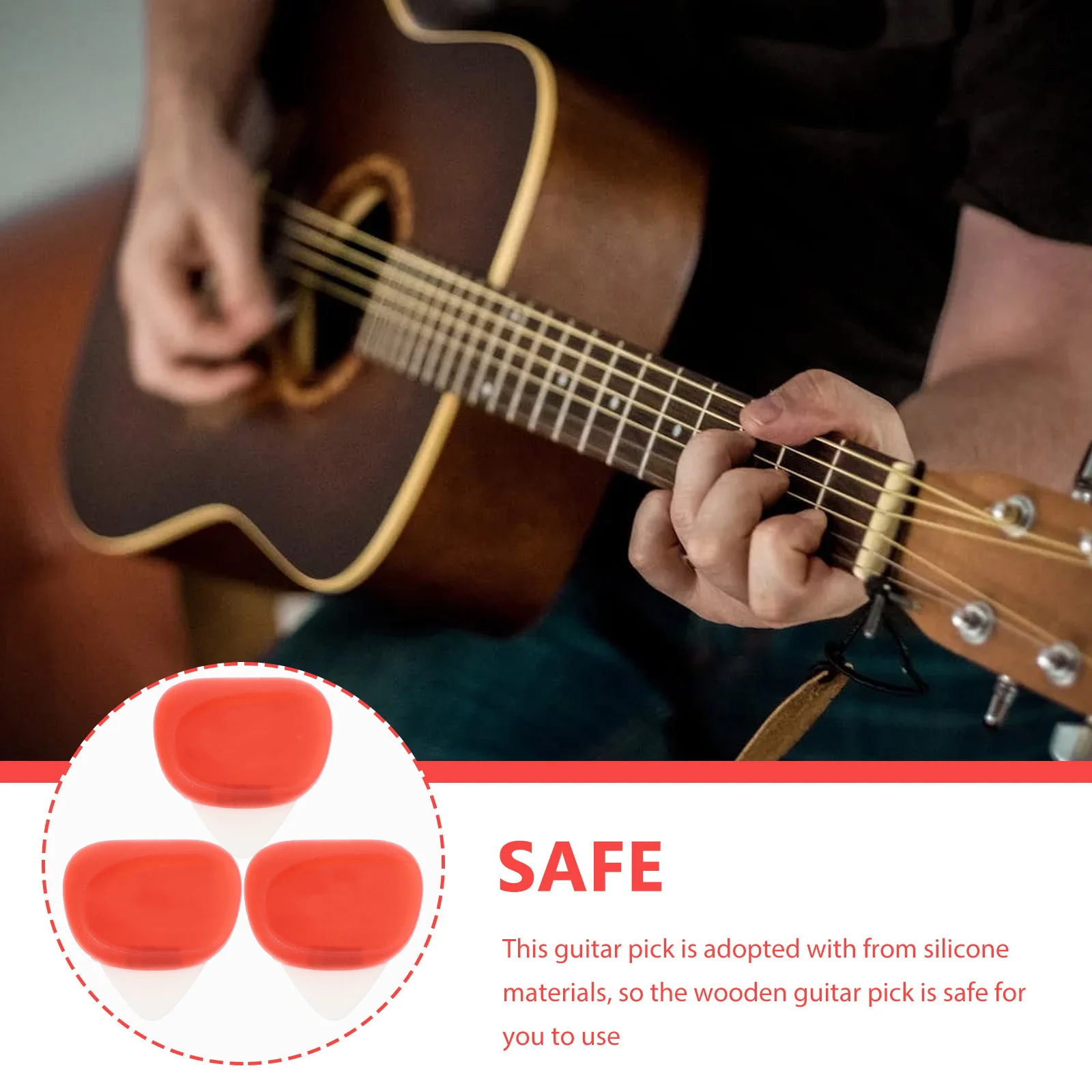 

1 set 1 Set Guitar Picks Silicone Electric Folk Ukulele Plectrums Portable Lightweight Non-Slip Durable Stringed Instrument