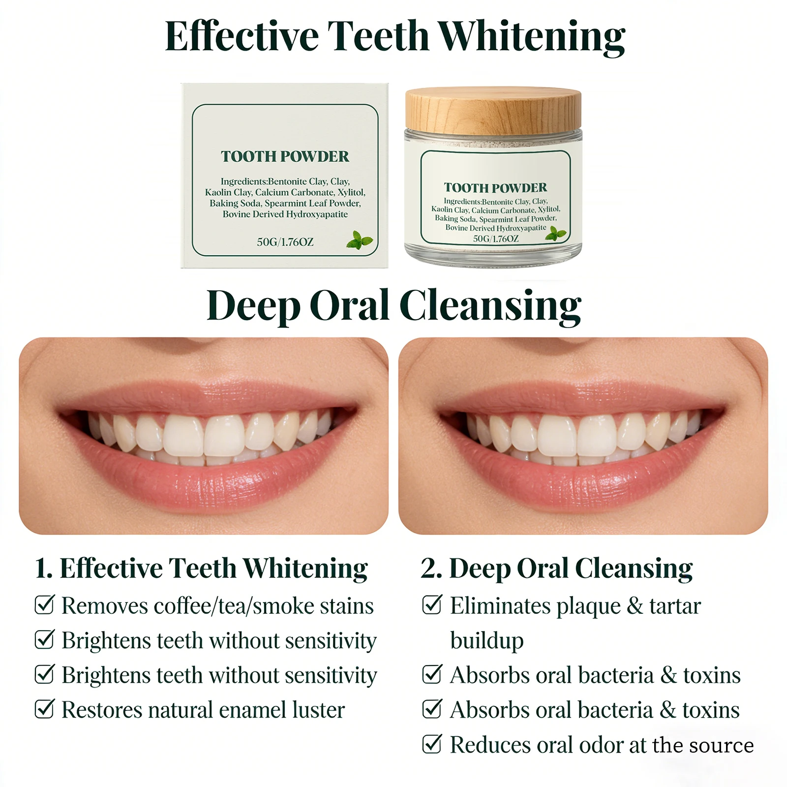 

Мятный зубной порошок для отбеливания зубов, удаления пятен, предотвращения желтизны, освежения дыхания, снятия зубного кариеса, порошок для ухода за полостью рта