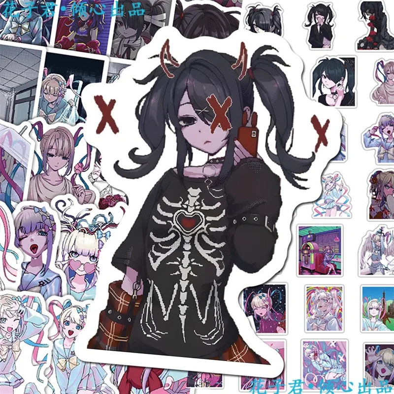65Pcs Anime Needy Girl Overdose Stickers Cartoon Kangel DIY Stickers Scrapbooking Phone Luggage Skateboard Waterproof Fan Decals