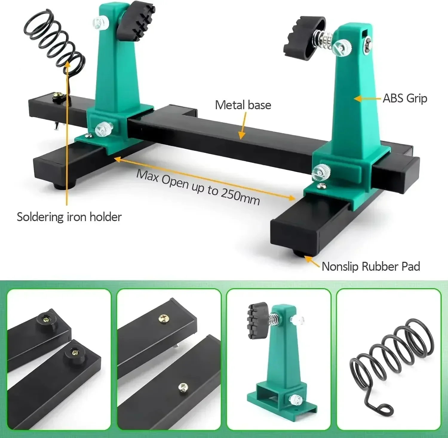 Adjustable PCB Holder Soldering Clamp Stand Rotatable Circuit Board Holder for Electronics Repair Soldering Work
