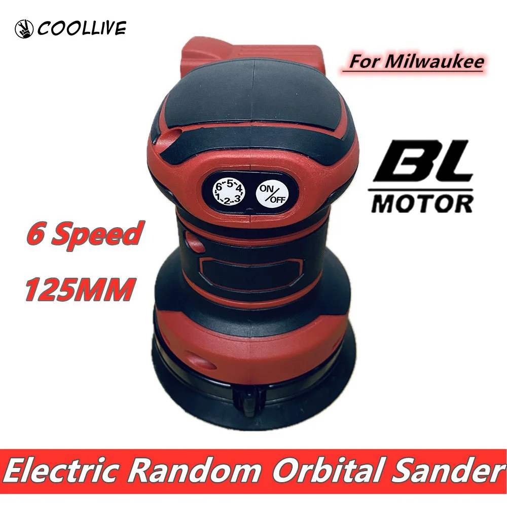 

Бесщеточная электрическая шлифовальная машина 125 мм, аккумуляторная орбитальная шлифовальная машина для полировки дерева/автомобиля/металла, шлифовальные электроинструменты для Milwaukee, аккумулятор 18 В