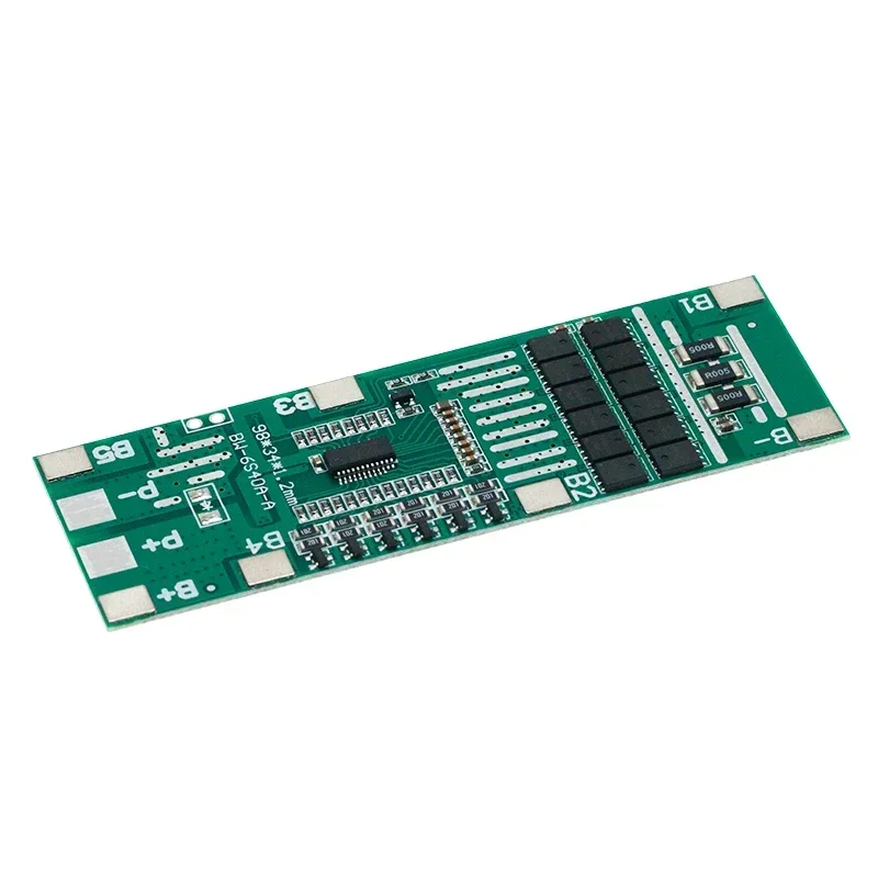 Placa protectora de batería de litio 6S 40A 20A 24V 18650 Li-Ion, iluminación Solar Bms Pcb con equilibrio para bicicleta eléctrica y Scooter