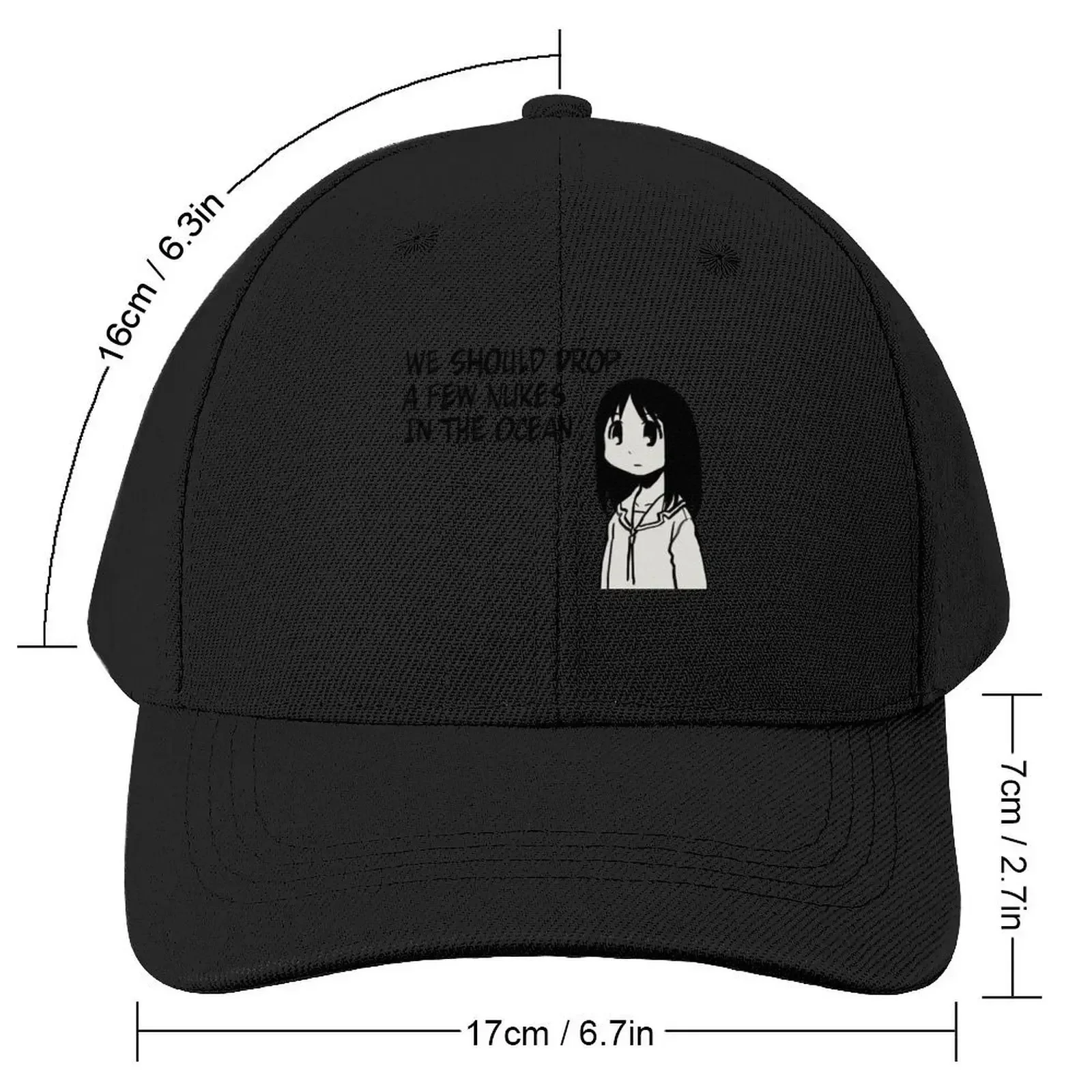 I draw that panel of osaka saying we should drop a few nukes in the ocean / azumanga daioh Baseball Cap