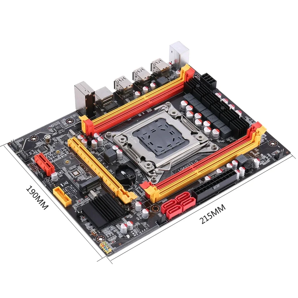 

X79-V2 Motherboard LGA 2011 USB2.0 SATA3.0 Dual-channel 4*DDR3 Memory RJ45 Port Support PCI-E / SATA 2.0 M.2 SSD for PC Desktop