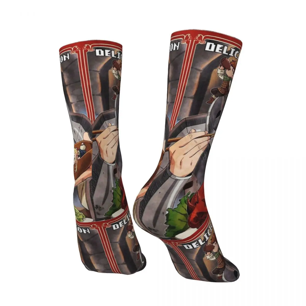 Janpan Anime Dungeon Meshi Socks Winter Stockings Modern Men's High Quality Socks Custom Outdoor Sports Anti Bacterial Socks