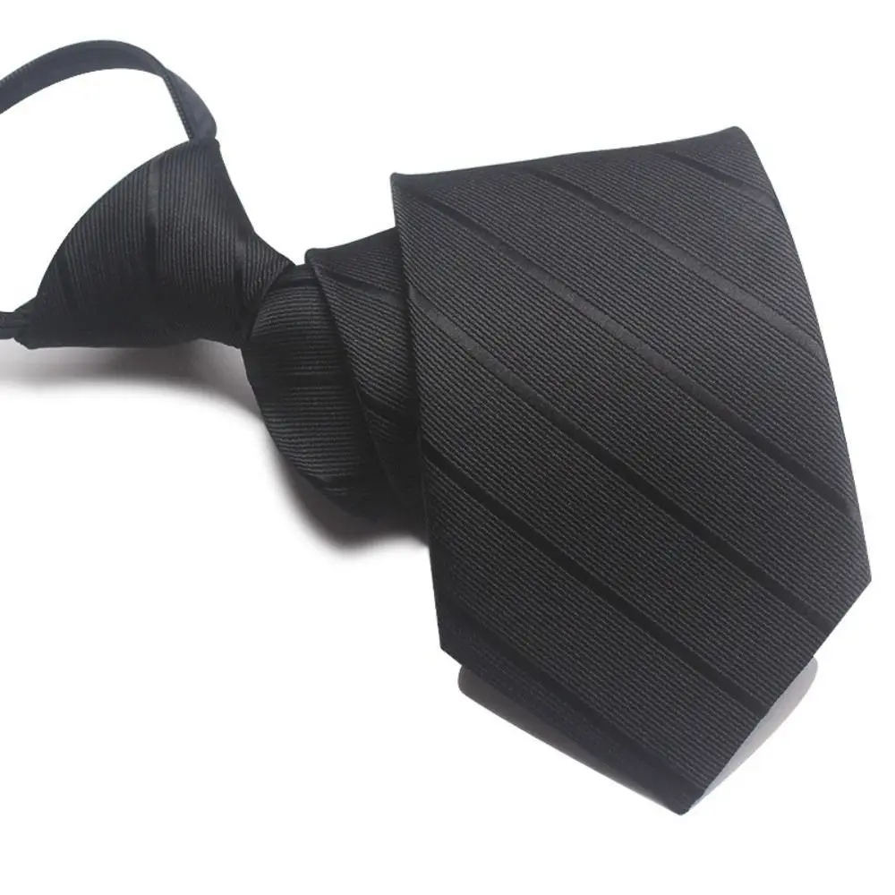 No-Tie Easy Zipper Tie with Elastic Band Multi-Color Easy Pull Lazy Tie Plaid 7cm Width Pre-Tied Zipper Necktie Men Women