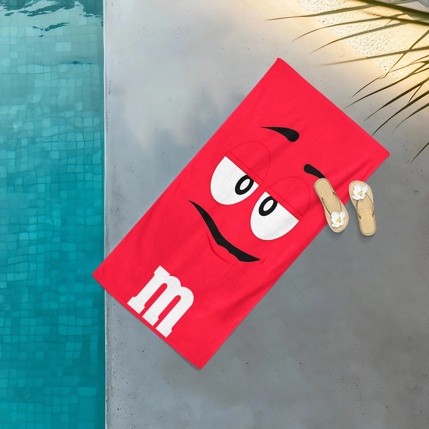 M-M-MS Creative Chocolate Print Beach Towel,Multi-Purpose Towel,For Sport Fitnes Swimming And Outdoor Activities