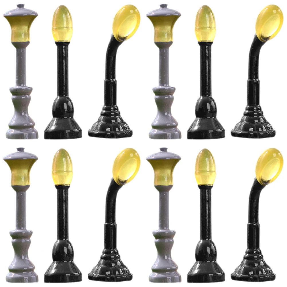 12 قطعة مصباح الشارع الصغير يتوهج في الظلام للمنزل المشهد الصغير طاولة الرمل Diy المشهد ديكور مضيئة ضوء الشارع الدعامة #3