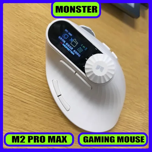 Imagen 1 del producto Monster M2 PRO MAX Ratón para juegos Recargable Modo dual DPI Ligero Personalizado y cómodo Ratón inalámbrico vertical ergonómico