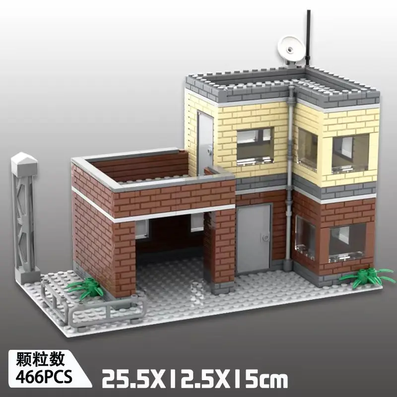 WW2 군사 전장 유적 무기 요새 블록 하우스 모델 빌딩 블록 DIY MOC 육군 건축 벽돌 장난감 아이 선물