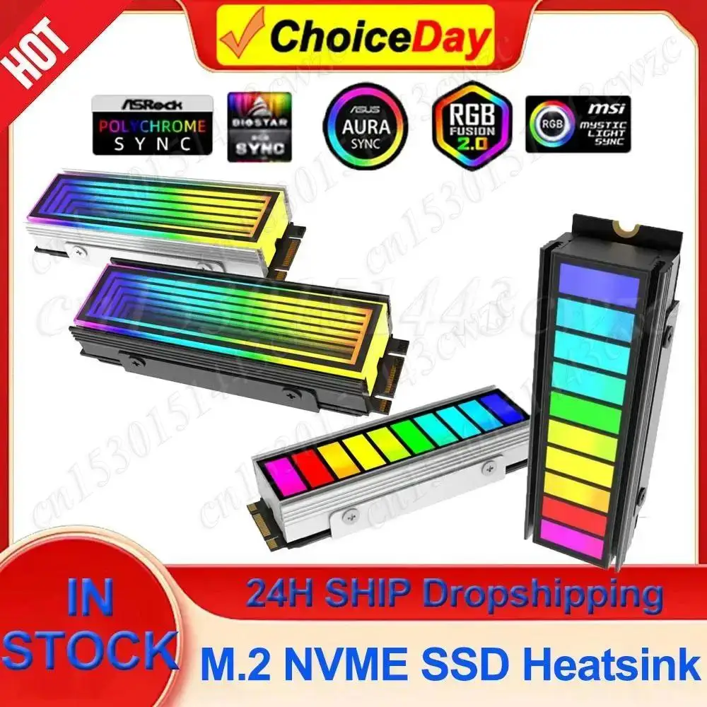 5V 3Pin ARGB Sync Computer 2280 SSD M2 Radiator PC RGB M.2 Hard Disk Nvme Cooler Heatsink M.2 2280 NVME SSD Heatsink Cooler Vest