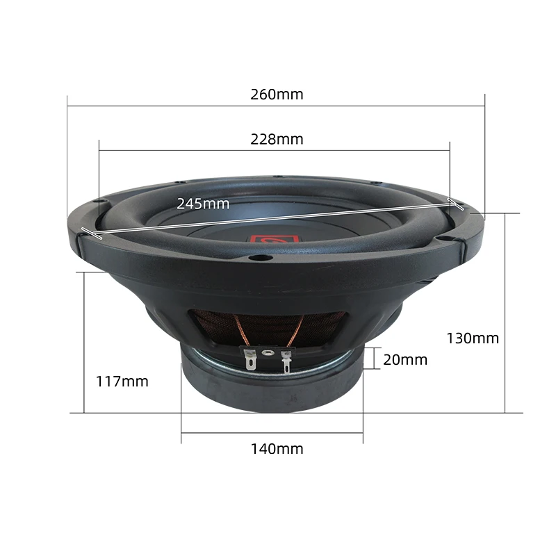 

QP-3W10 High-quality iron basket frame 10inch RMS power 250W MAX 450W 4ohm 98DB Car Audio Subwoofer with High-performance magnet