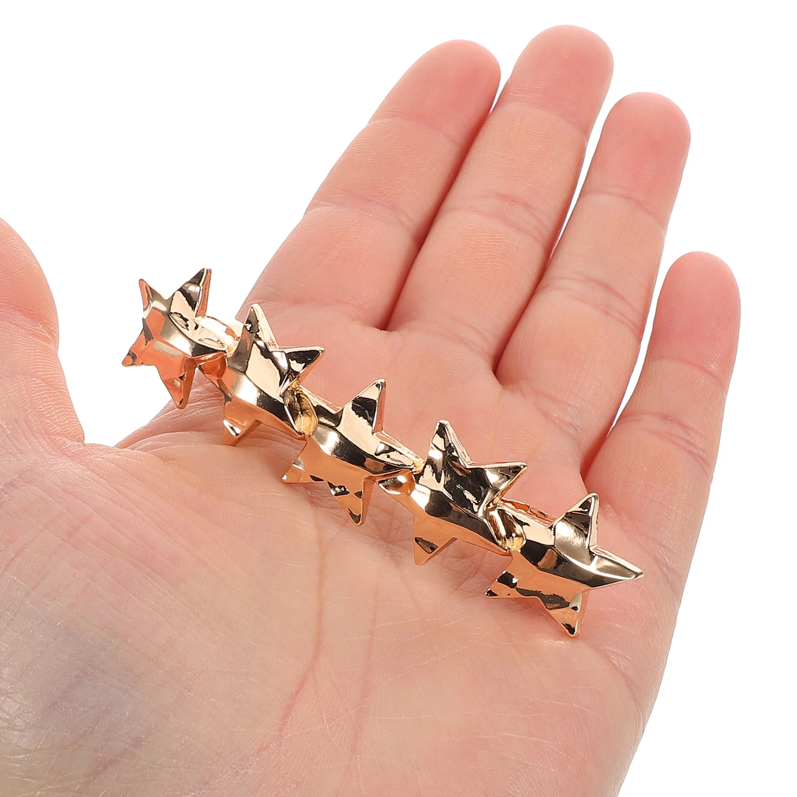 

2 PCS Pentagram Hairpin French Barrettes for Women Thin Clip Oval Zinc Alloy Clips