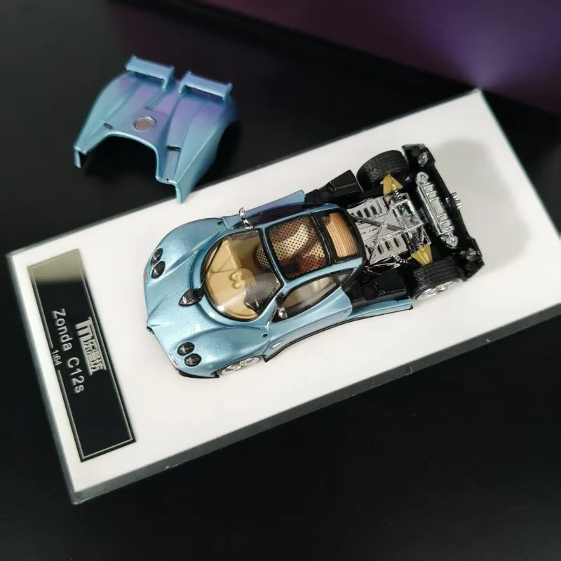 متوفر: 1:64 Zonda C12S مع غطاء خلفي قابل للفتح، نموذج سيارة مصنوع من خليط معدني محاكاة، لعبة للأولاد، زخرفة قابلة للجمع للبالغين. #3