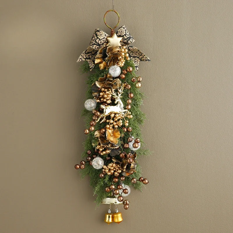 Parede longa criativa nova decoração de vime original guirlanda de natal porta pendurada