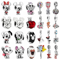 Disney Character Alloy Beaded Cartoon Mickey Minnie Stitch DIY Bracelet Keychain Decoration Backpack Pendant Cute Accessories