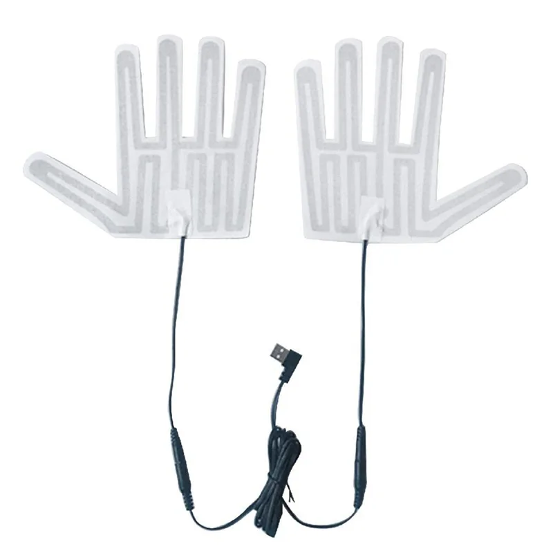 ABHQ-USB guante calefactado almohadilla invierno cálido 5 dedos guantes almohadilla calefactora película calefactora eléctrica guante hoja calefactora para esquiar fácil Insta