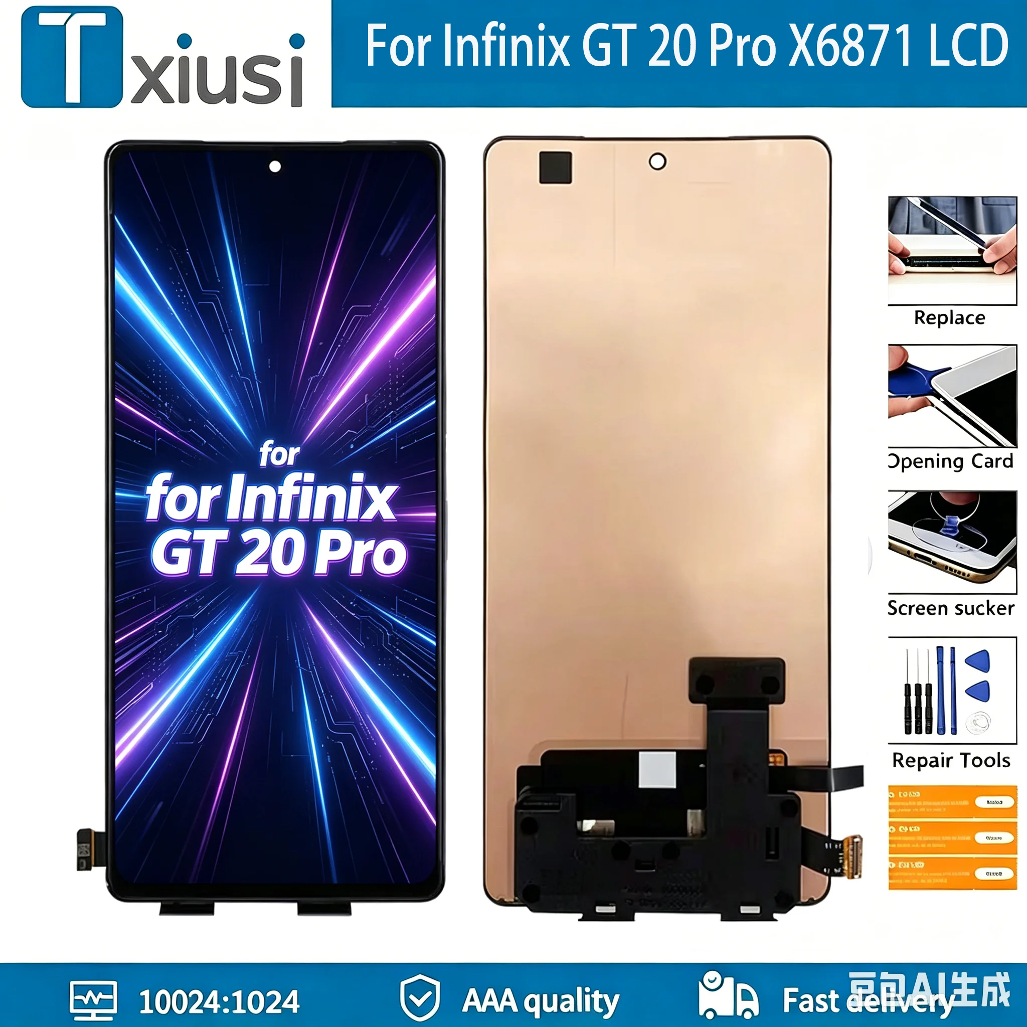 Genuine AMOLED For Infinix GT 20 Pro X6871 LCD Display Screen+Touch Panel Digitizer For INFINIX GT20 Pro Display Replacement