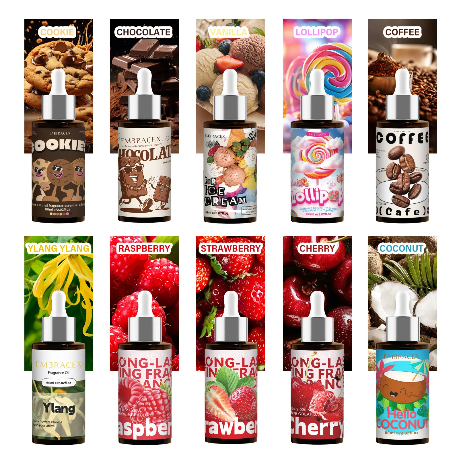 11 Style 60ml Fragrance Oils Send A Dropper Home For Diffusers,Candles Making and Car Humidifier