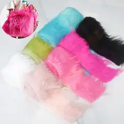 Shaggy Plush Faux Fur Fabric Precut Strips Fluffy Fuzzy Craft Fur For Doll Beard Hair Costume Bag Christmas Party Decoration