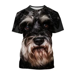 Animal Schnauzer Puppy 3D Print T-shirt Summer Men Woman Casual Cute Dog T Shirts Streetwear Kids Harajuku Tees Top Man Clothing