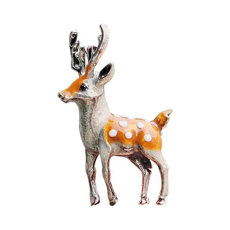 Fashionable Drip Oil Sika Deer Brooch, Female Niche, High End Pin, DIY Animal Suit, Chest Flower