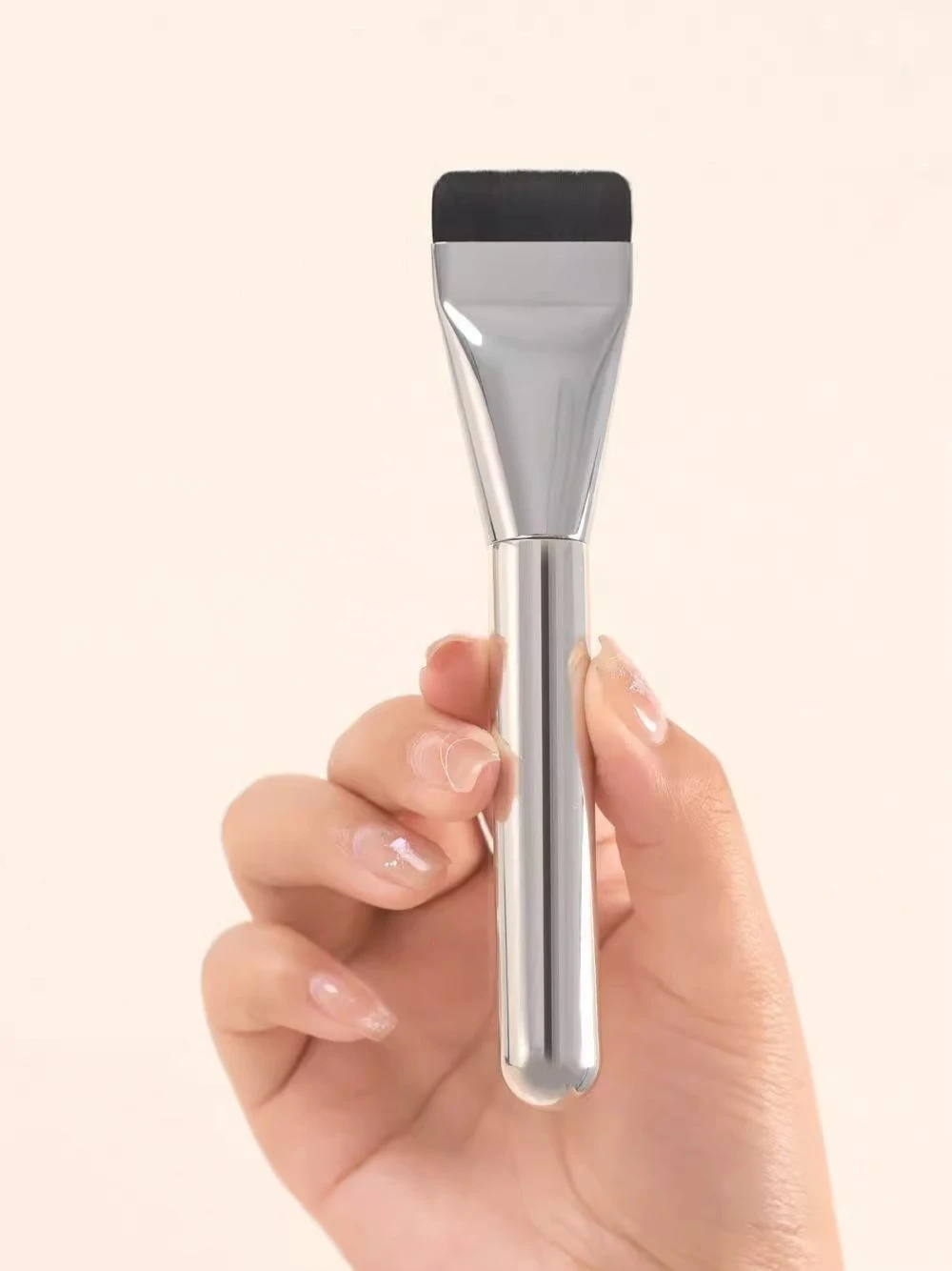 Brocha para base ultrafina, ligera y delgada, para contorno de cara, brocha plana para contorno, mezcla de bases, crema, brochas de maquillaje