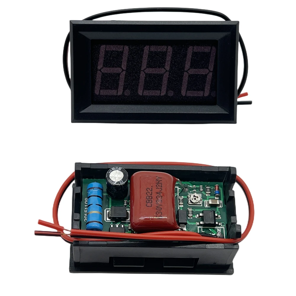 AC 70-500V 0.56 "LED 디지털 전압계 전압 측정기 볼트 도구 도구 2 전선 빨간색 녹색 파란색 디스플레이 110V 220V DIY 0.56 인치