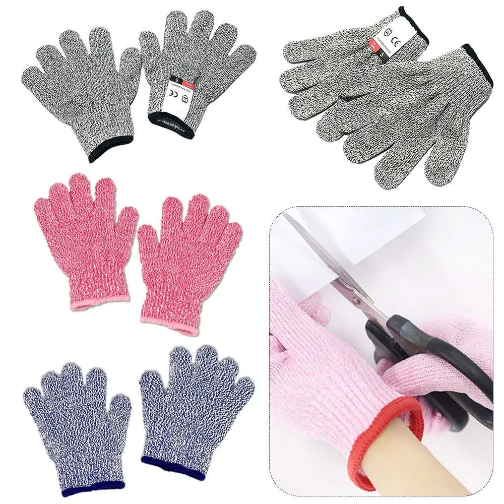 Grey Pink Blue Unisex Anti-cutting Gloves Lever 5 Wear-resistance Work Safety Gloves HPPE Hands Protection Protective Mittens